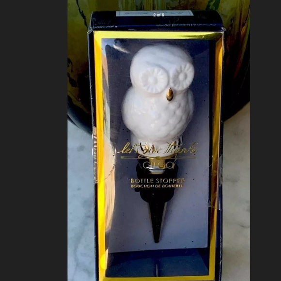 CIROA LETS GIVE THANKS BOTTLE STOPPER OWL CERAMIC - Picture 4 of 6